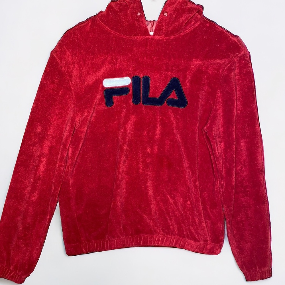 FILA rare vintage Terry Cloth Cropped Hoodie